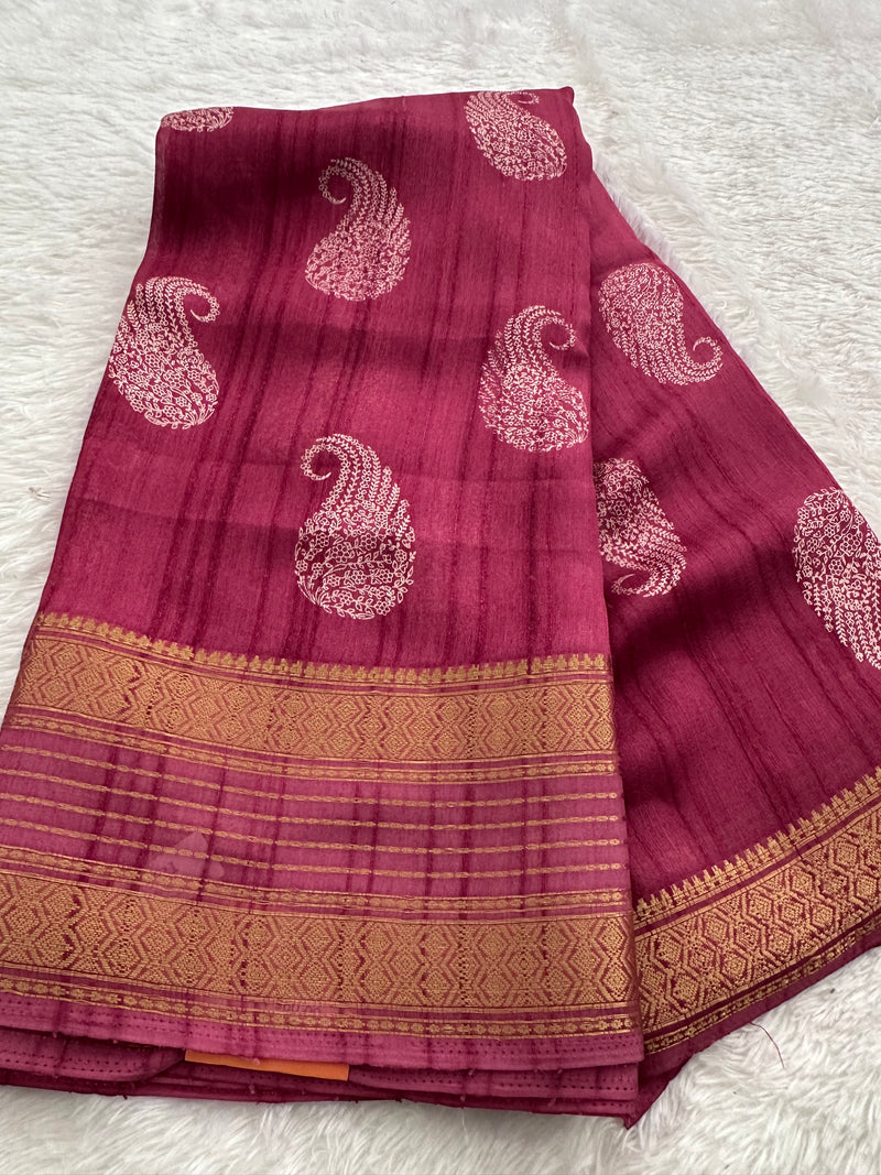 Tussar Crape Saree-JU9
