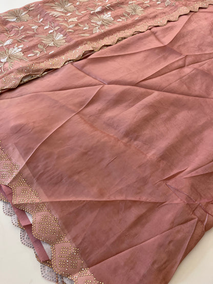 Embroidery work fancy saree