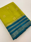 Semi Mysore Silk Checks Saree with Butta-AU16