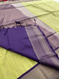 🌹4 shades of semi kanchi soft silk sarees in beautiful combinations in contrast blouse🌹