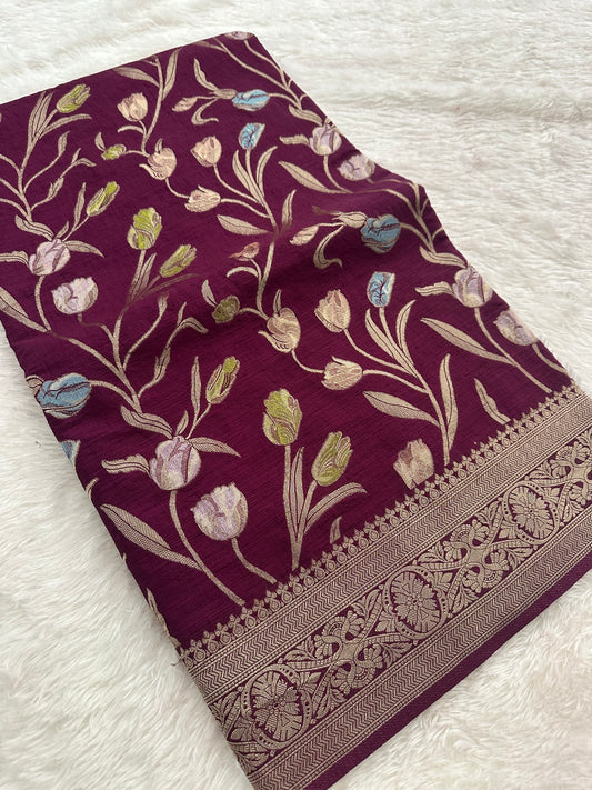 Tulips Linen Premium Saree-M13