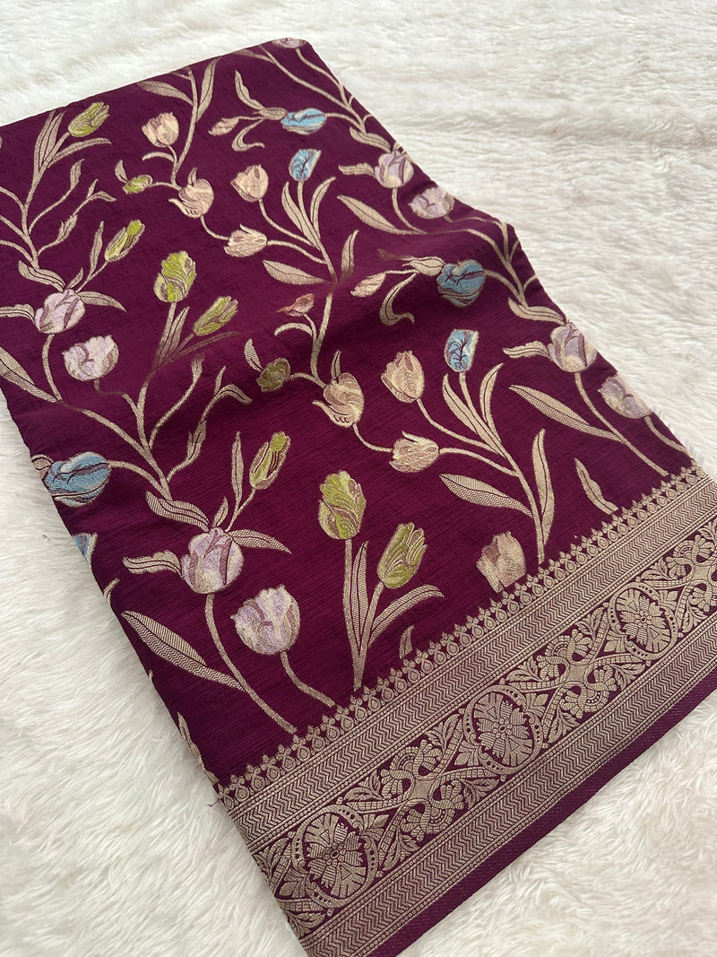 Tulips Linen Premium Saree-M13