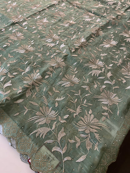 Embroidery work fancy saree