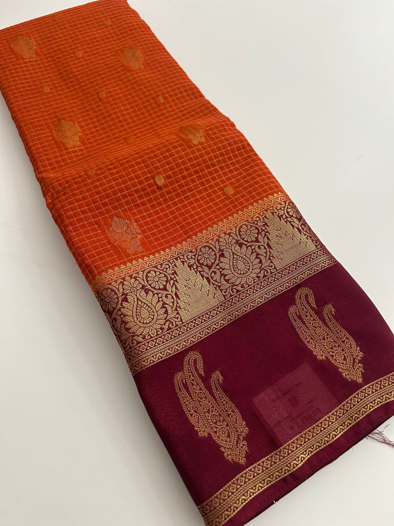 Semi Mysore Silk Saree-JU31