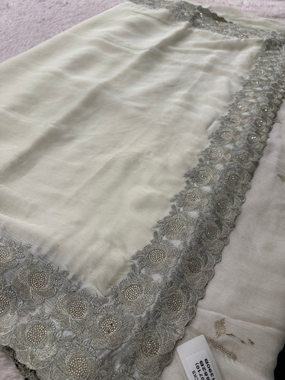Soft Organza Silver Work-M12
