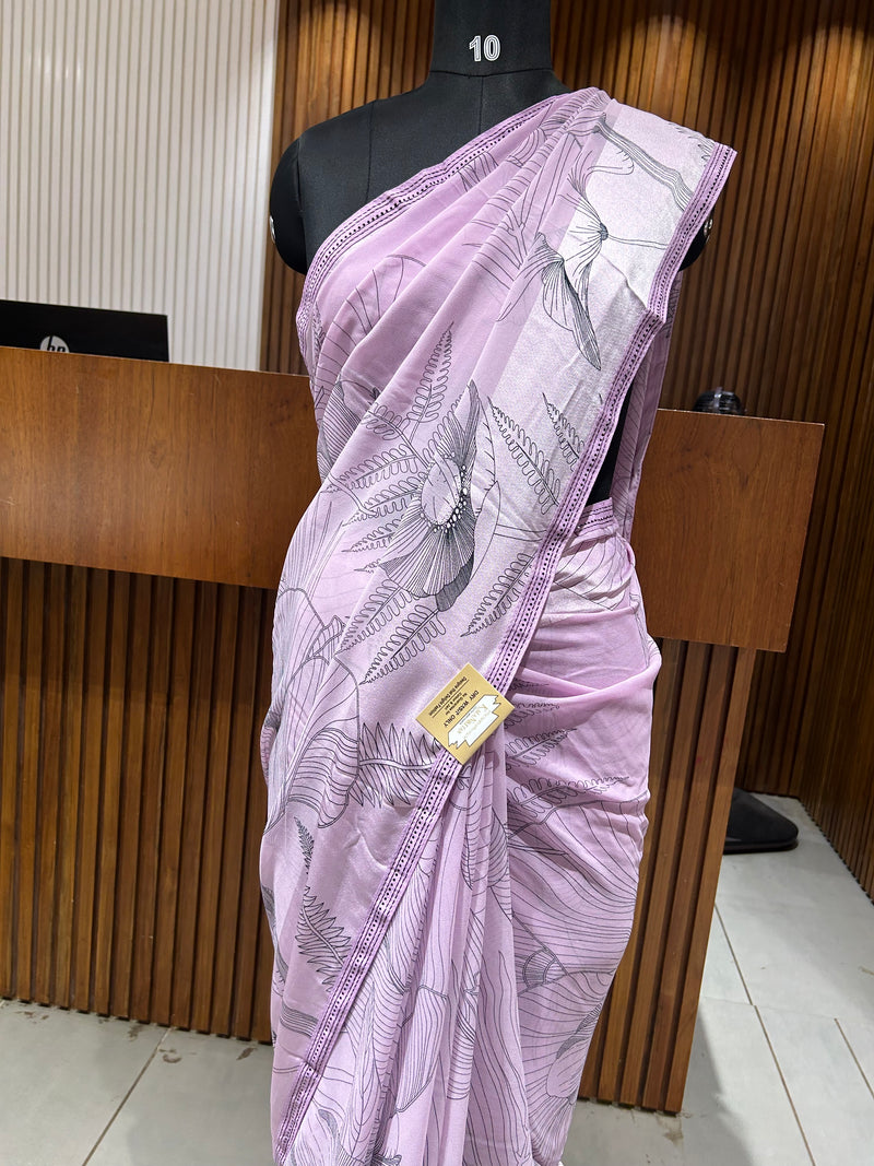 Premium daily wear printed chiffon sarees 🌹 JU26
