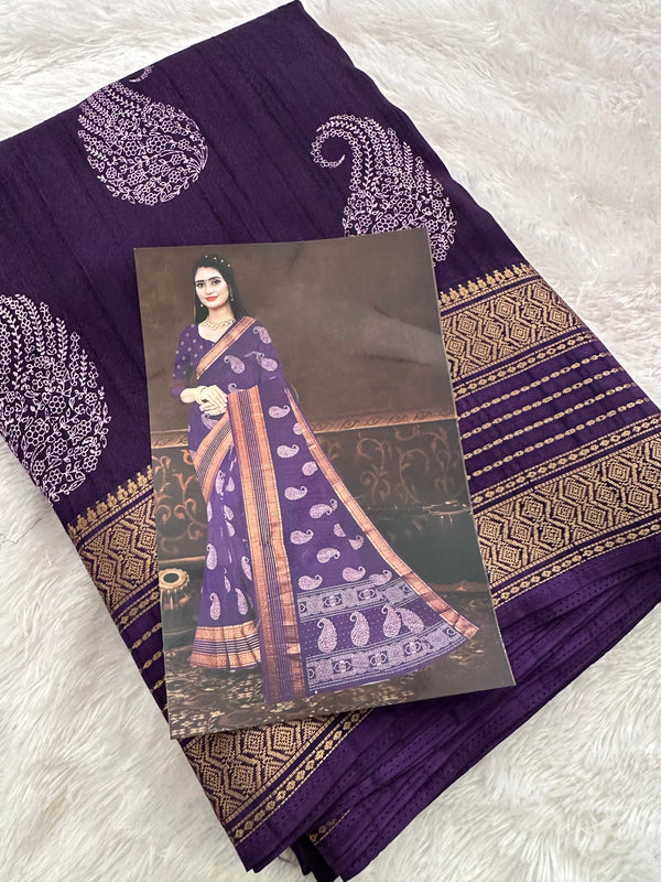 Tussar Crape Saree-JU9
