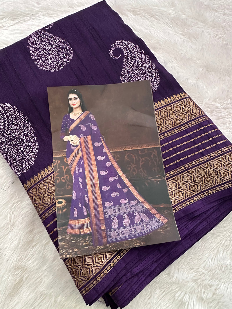 Tussar Crape Saree-JU9