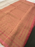 Premium Georgette Sarees In Checks Zari and Small Border with Contrast Blouse Piece 🌹-JU18