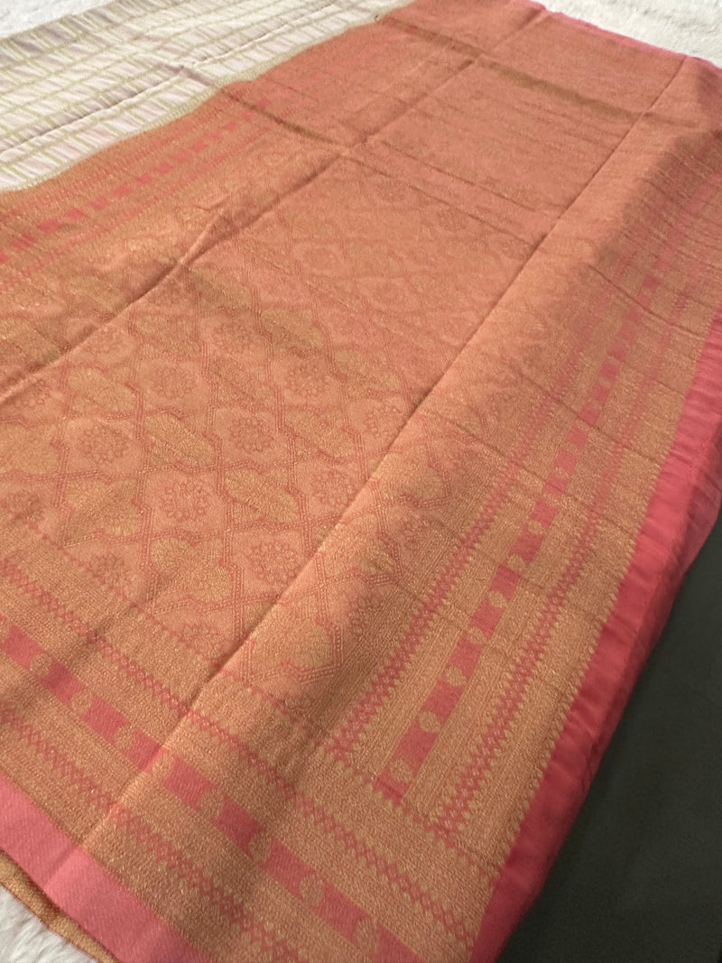 Premium Georgette Sarees In Checks Zari and Small Border with Contrast Blouse Piece 🌹-JU18
