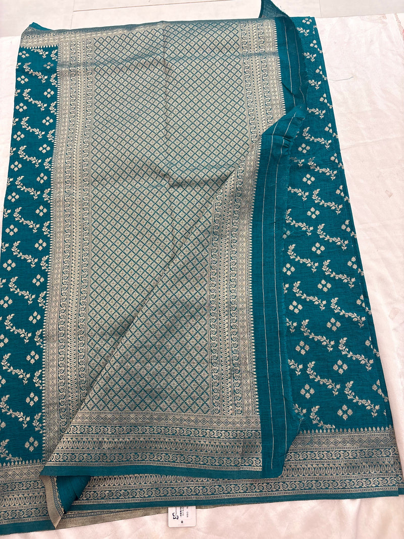 Rust Heritage Linen Designer Saree with Butta Design 🌹-AU2