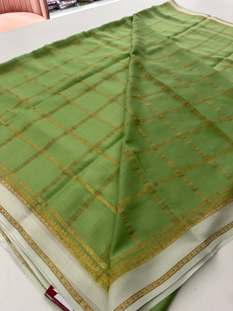 Pure Crape Mysore Silk Saree 120GSM -JU27