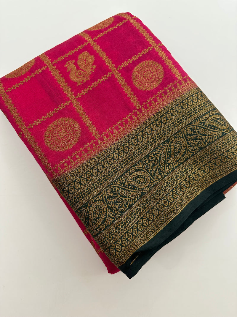 New collection in South Cotton Silk sarees for Varmahalaxmi with contrast matching blouse piece🌹-AU3