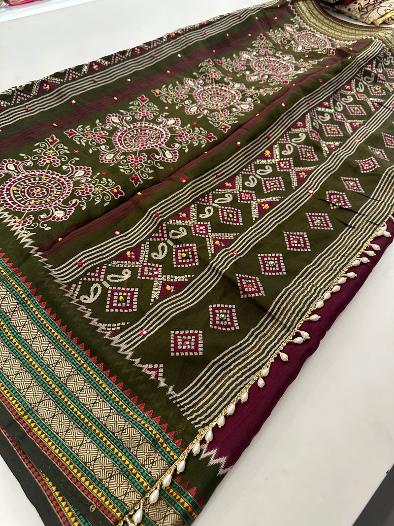 Premium Designer Chanderi Mul Fabric With Designer Border and Weaving Pallu with Tassels❤️❤️-J23