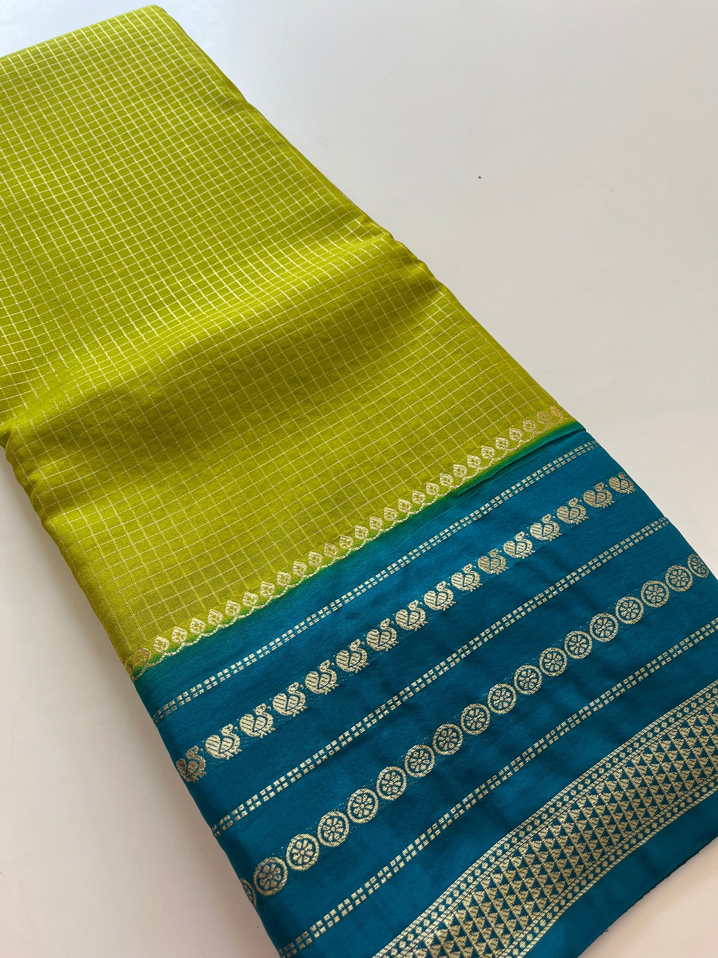 Crape Banarasi Checks Contrast