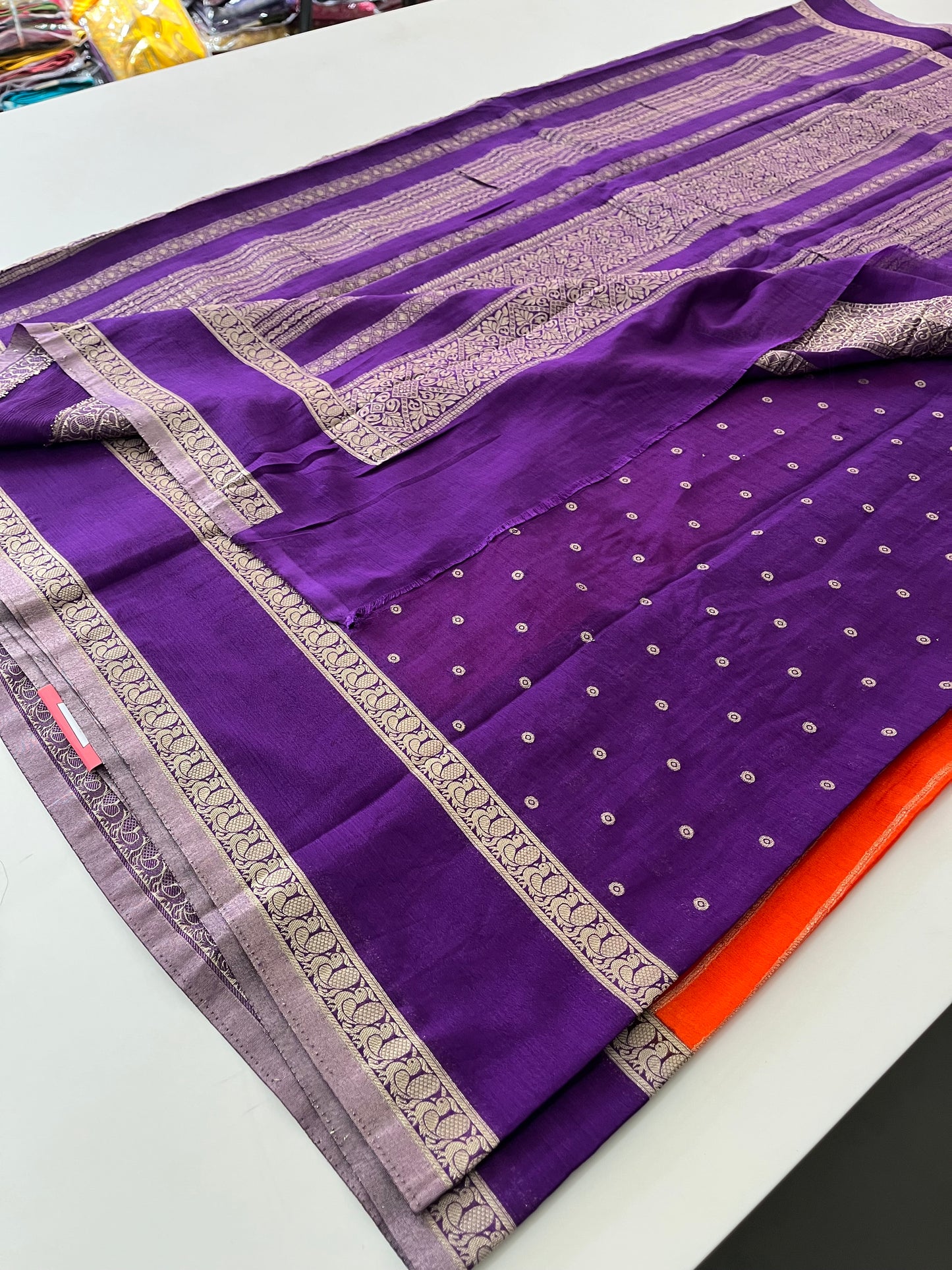 Designer crape Chinnon saree