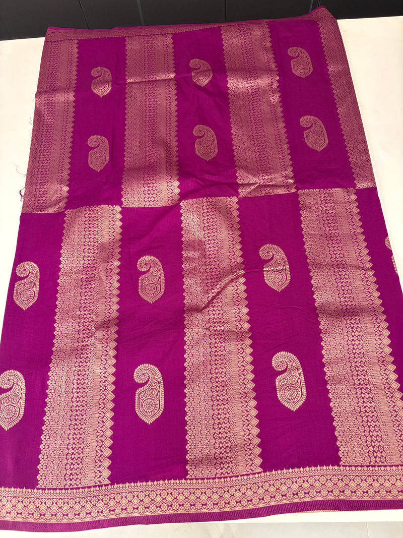 PURPLE TUSSAR DESIGNER SAREE-J25