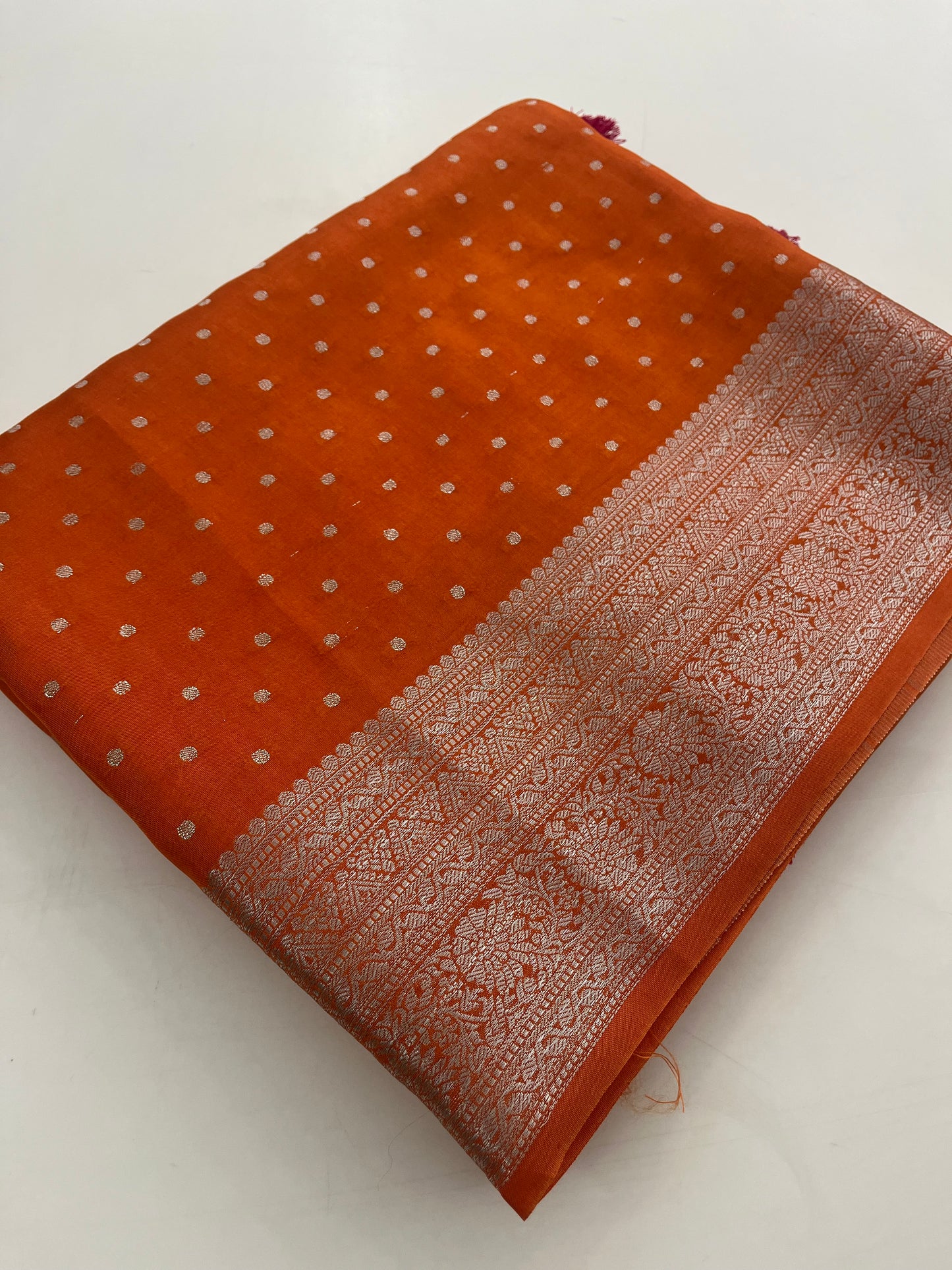 Banarsi Crape Silver Butties