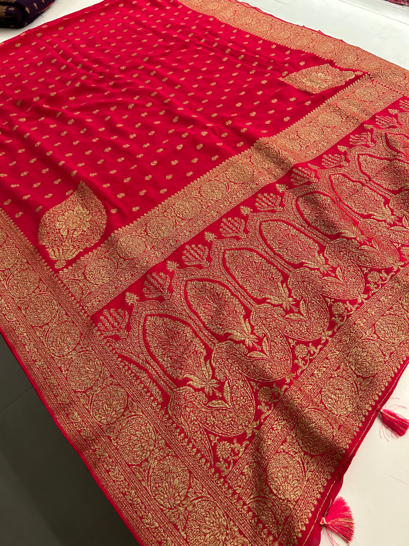 PURE VISCOSE CHIFFON SAREE-M20