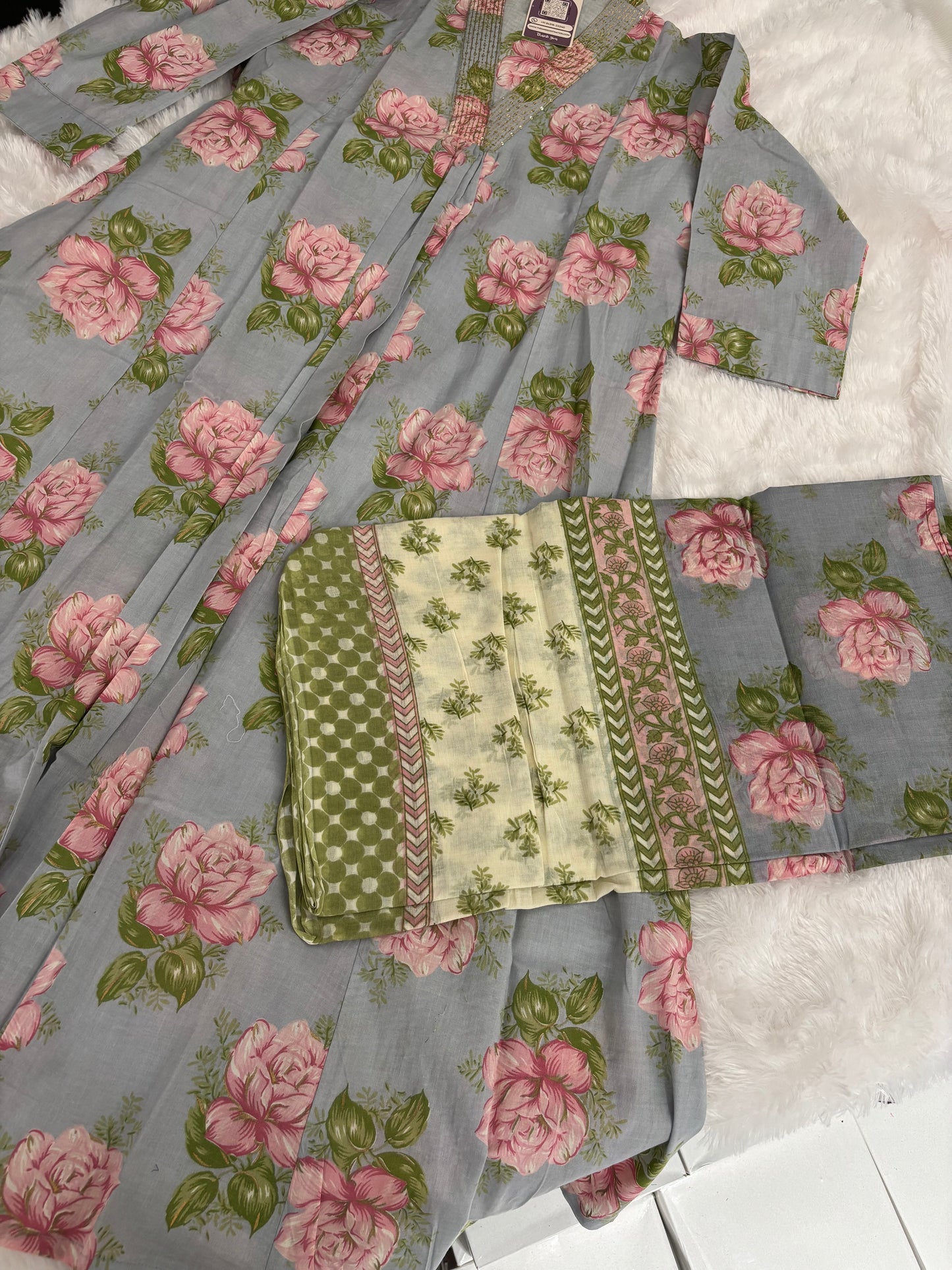 Floral Anarkali Kurti With Plaazo