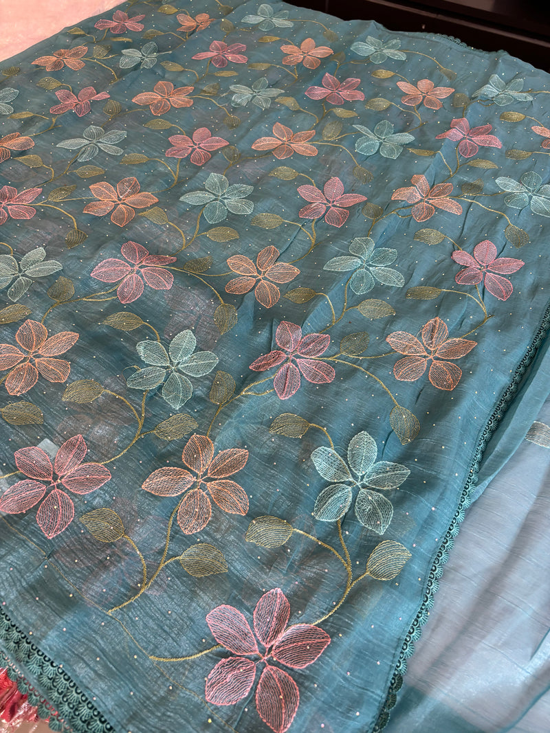 Soft organza Fancy saree