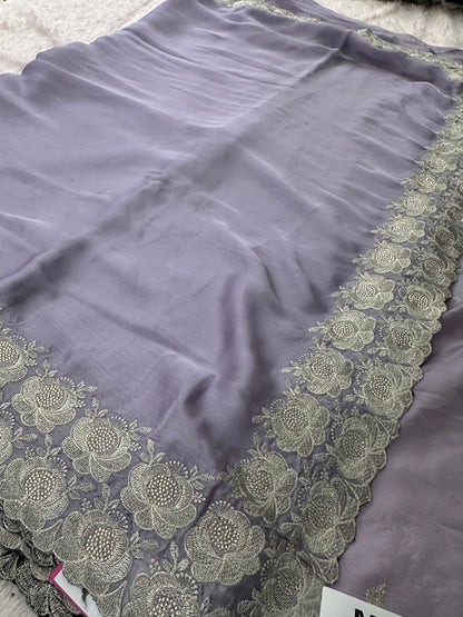 Soft Organza Silver Work-M12