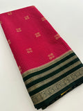 Semi Mysore Silk Checks Saree with Butta-AU16