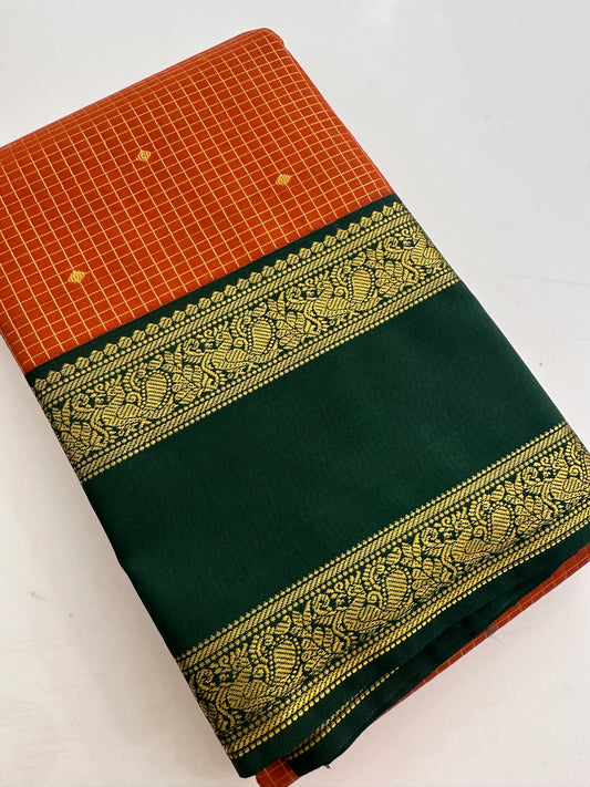 Semi Kanchi/Vegan Silk Saree-11