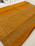 Designer Saree - Mustard Crepe Georgette JU17