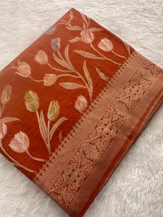 Tulips Linen Premium Saree-M13