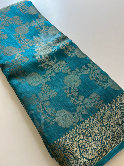 Tussar printed fancy