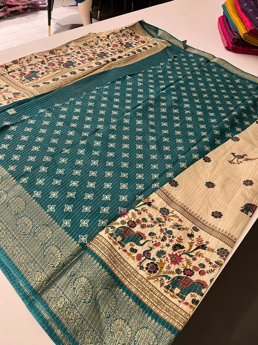 Tussar Zari Lines