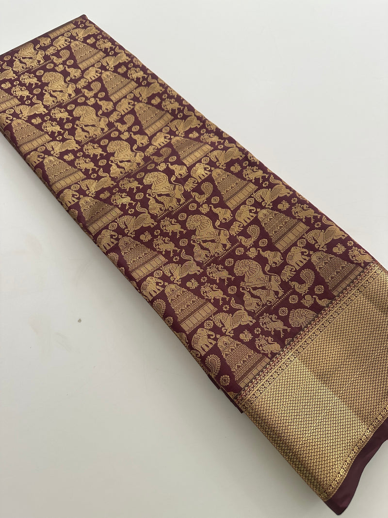 Kanchi Semi Silk Tissue Brocade-JU10