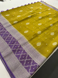 Traditional South Indian Style Crafred Pure Viscose Saree Distinguished by intricate weaving🌹 -JU15