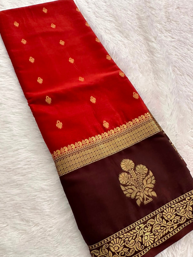 Semi Mysore Crape Silk saree-JU19