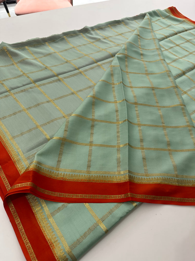 Pure Crape Mysore Silk Saree 120GSM -JU27