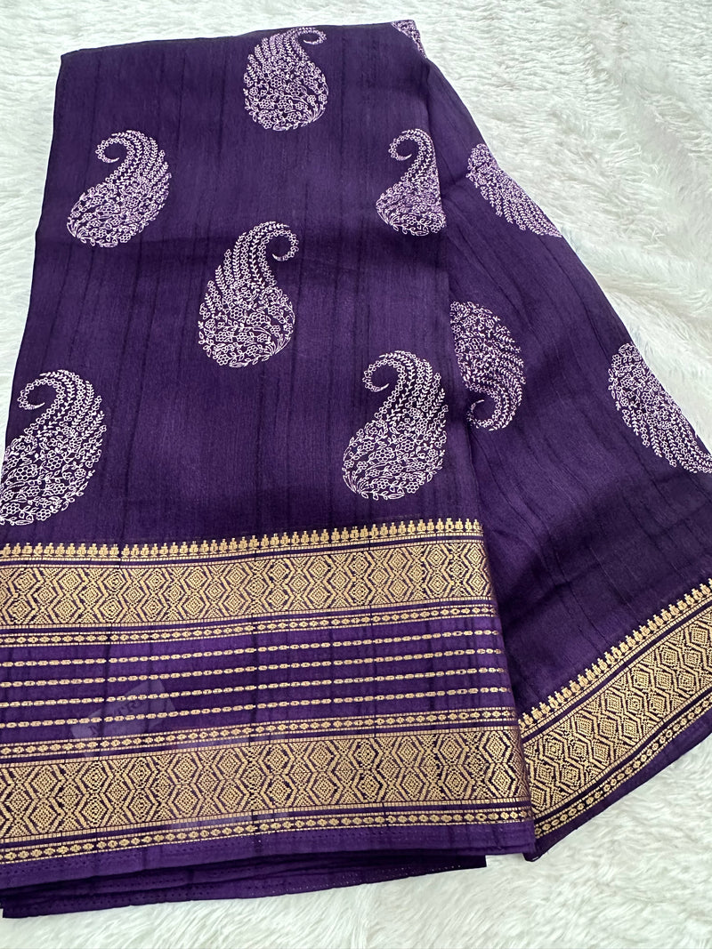 Tussar Crape Saree-JU9