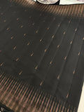 Pure Silk Designer Black Copper and Rose Gold Zari