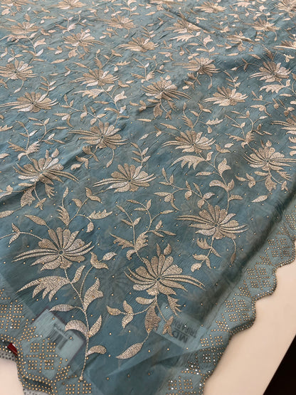 Embroidery work fancy saree