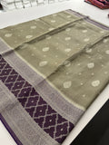Traditional South Indian Style Crafred Pure Viscose Saree Distinguished by intricate weaving🌹 -JU15