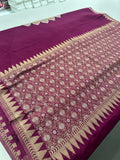 Designer Saree - Purple Crepe Georgette JU17