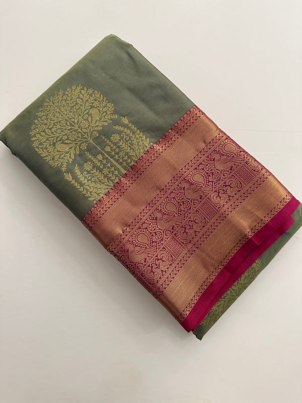 Semi Kanchi Silk Saree-JU7