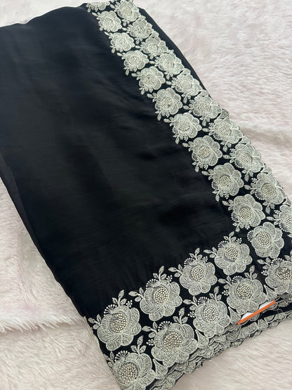 Soft Organza Silver Work-M12