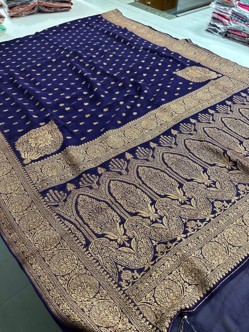 PURE VISCOSE CHIFFON SAREE-M20