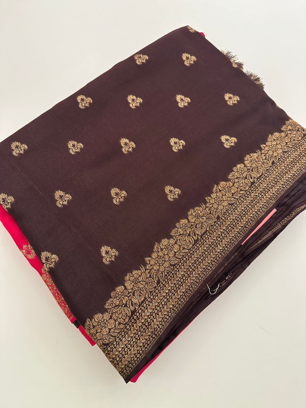 DOUBLE SHADED SEMI MYSORE SILK SAREES-AU3