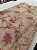 Appliqué work linen sarees🌹 -AU5