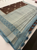 Traditional South Indian Style Crafred Pure Viscose Saree Distinguished by intricate weaving🌹 -JU15