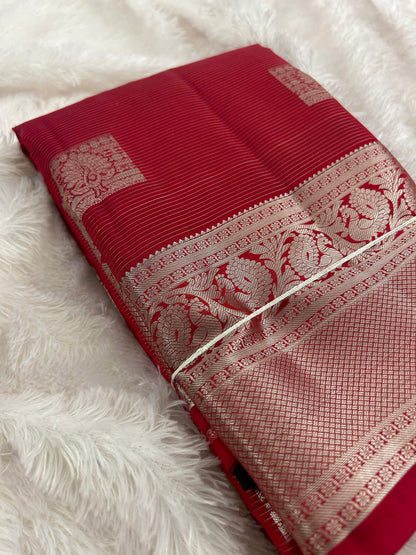 Designer Silver Zari Kanchipuram Silk