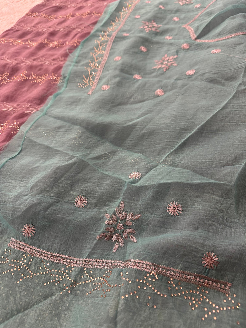 Work Organza Saree-JU12