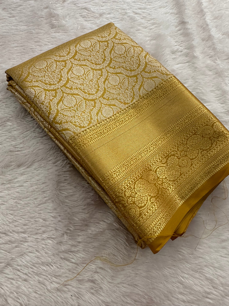 Tissue Semi Kanjeevaram Silk Gold-A30